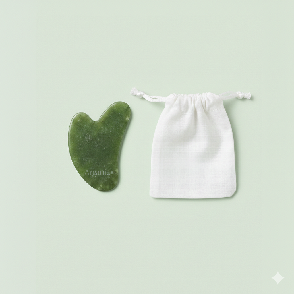 Gua Sha pierre de jade Argania Suisse drainage facial lifting naturel soin visage
