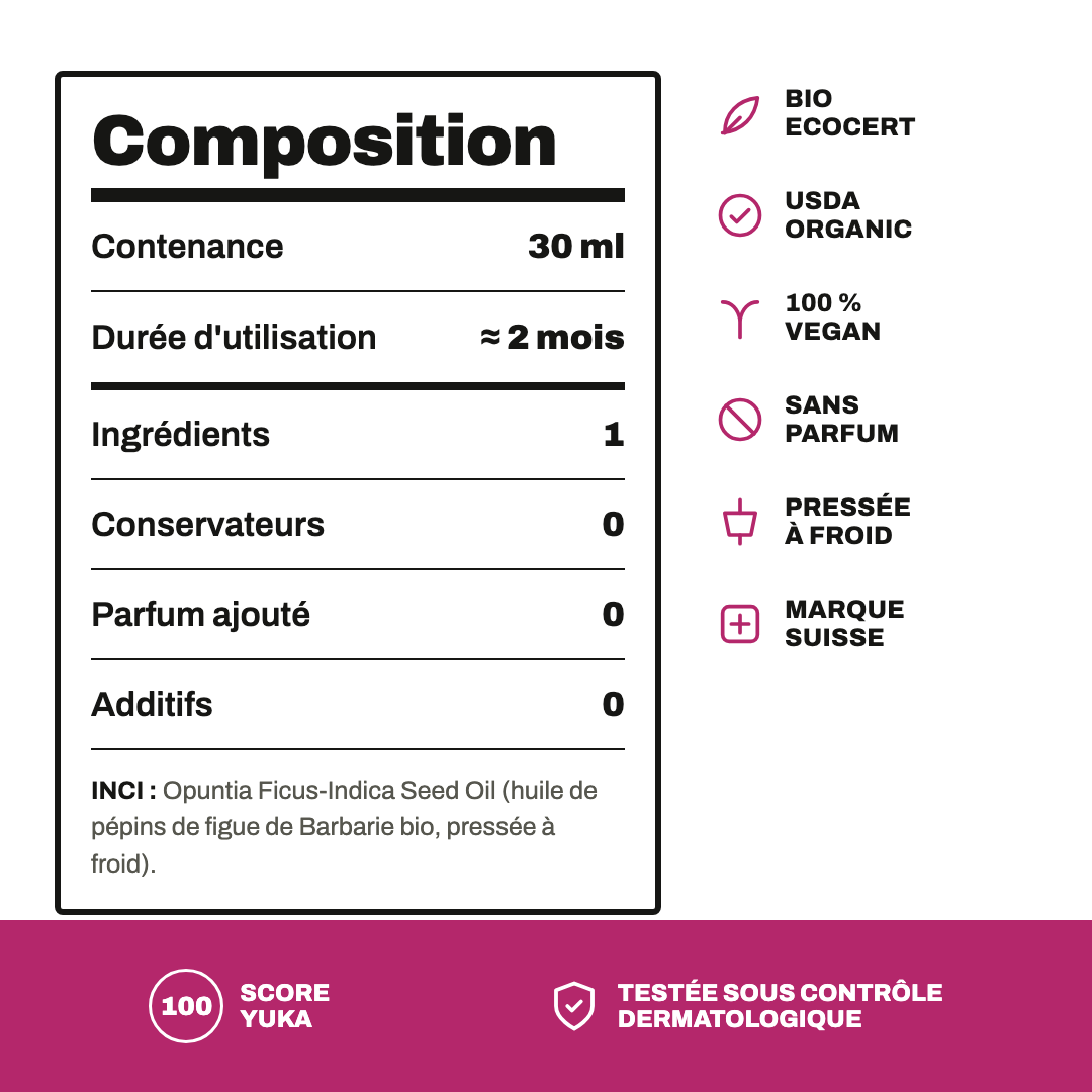 Huile de Pépins de Figue de Barbarie Bio Opuntia® Anti-Âge